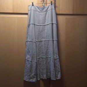 CAbi 890 Gray Linen Maxi Skirt